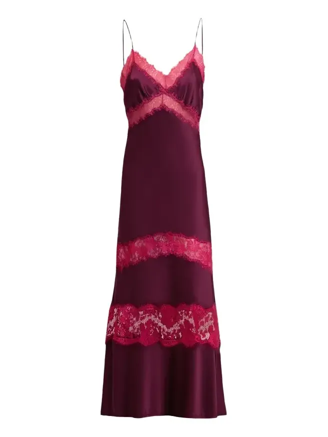 Eden Tiered Lace-Inset Maxi Slip Dress Eden Tiered Lace-Inset Maxi Slip Dress