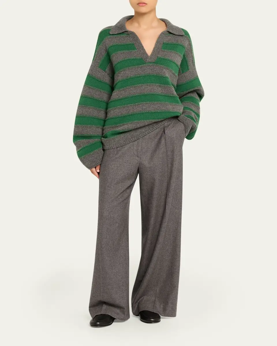 The Elder Statesman Dume Cashmere Stripe Rugby Sweater | Thumbnail 2