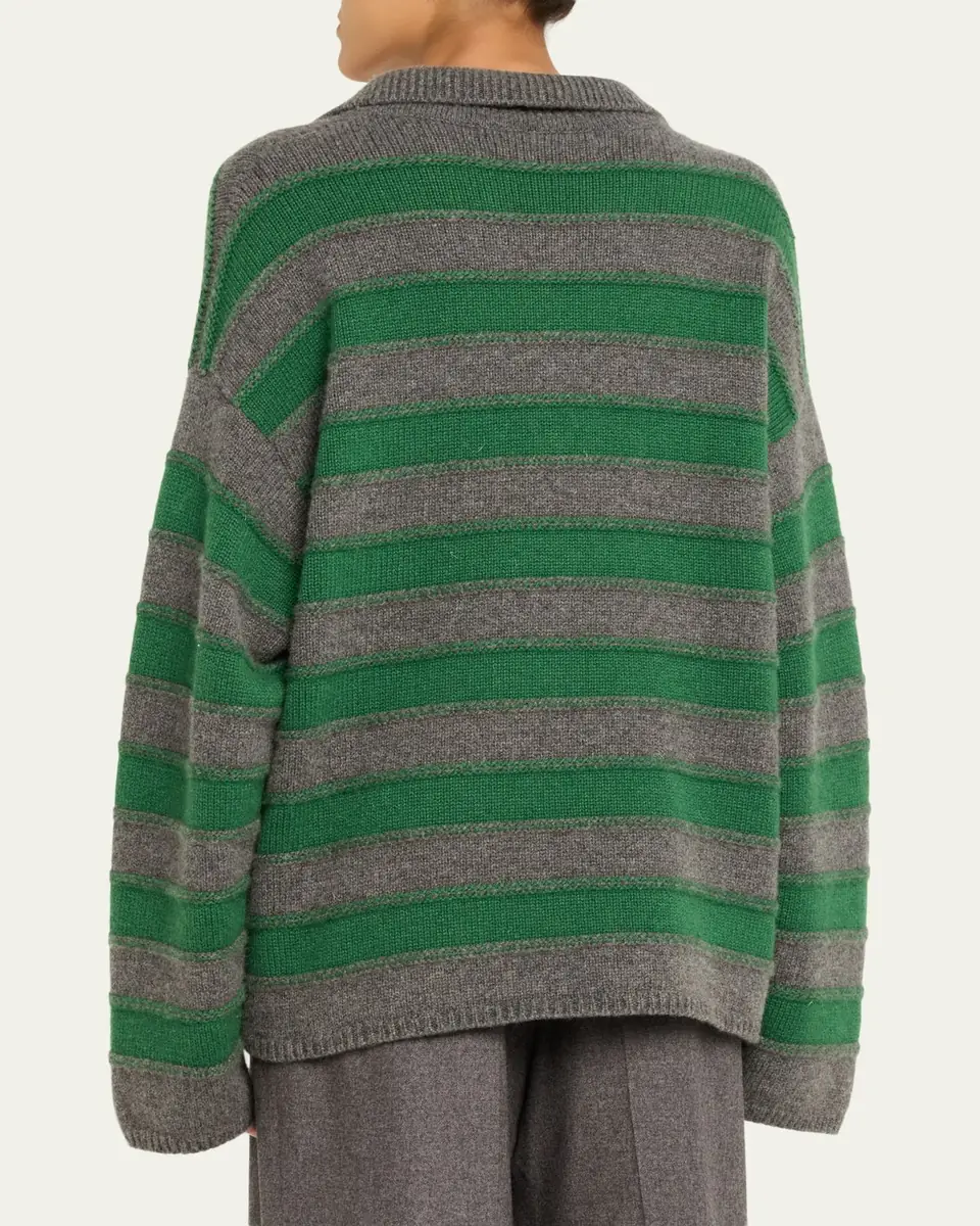 The Elder Statesman Dume Cashmere Stripe Rugby Sweater | Thumbnail 3