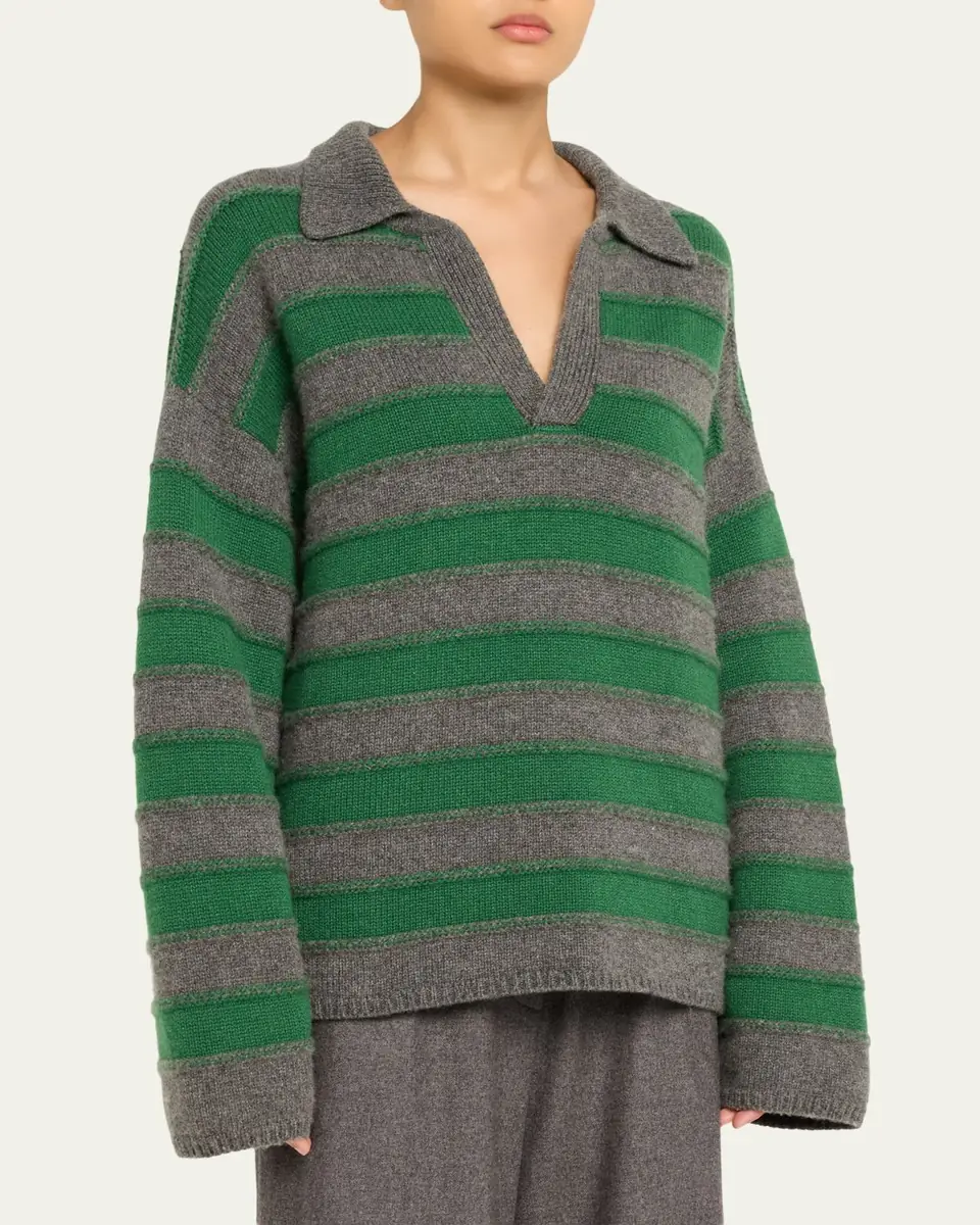 The Elder Statesman Dume Cashmere Stripe Rugby Sweater | Thumbnail 4