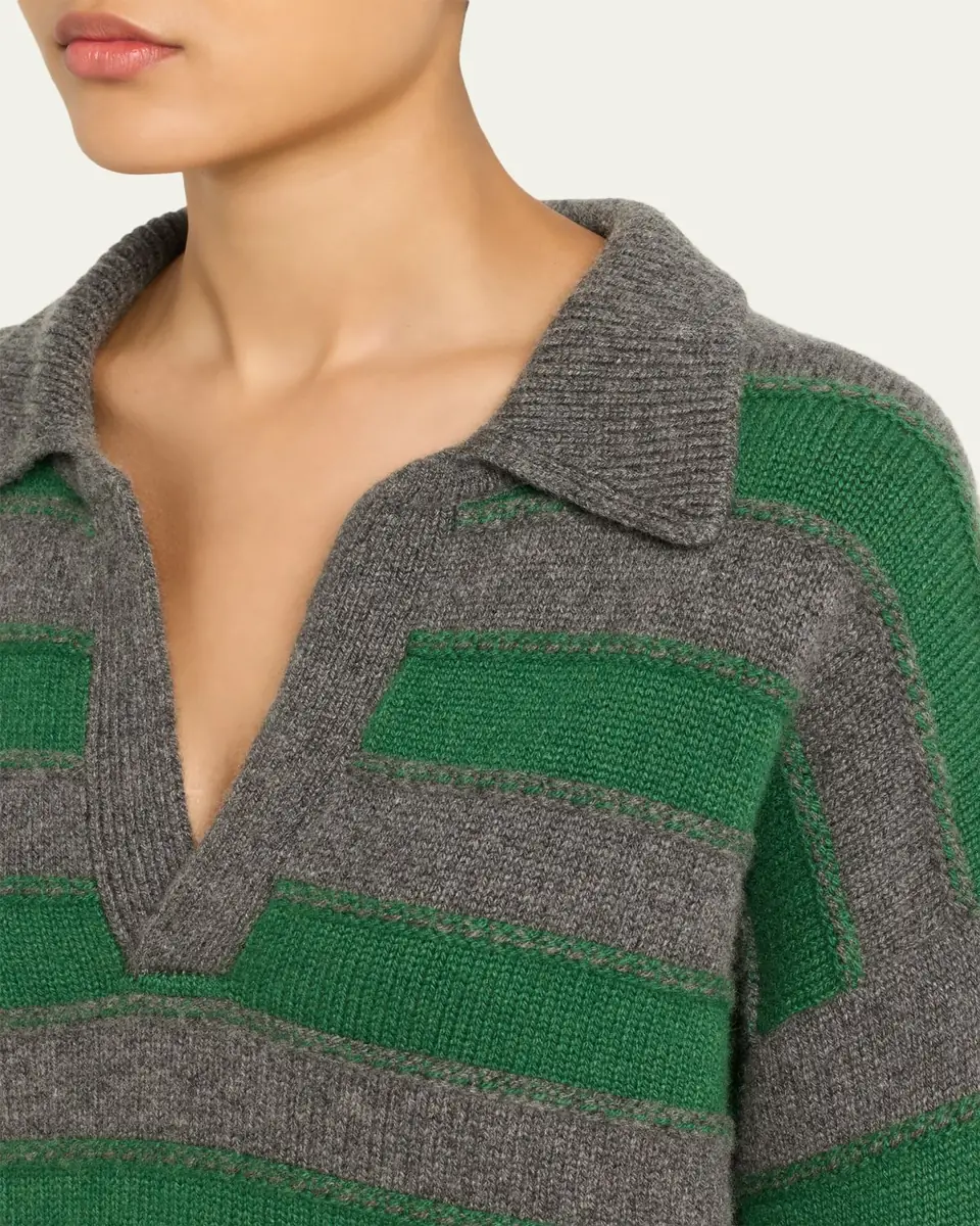 The Elder Statesman Dume Cashmere Stripe Rugby Sweater | Thumbnail 5