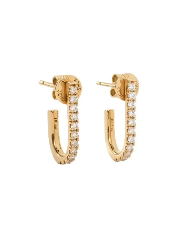 Jennifer Fisher Medium Pavé Diamond Level Earring in 18K Yellow Gold Jennifer Fisher Medium Pavé Diamond Level Earring in 18K Yellow Gold