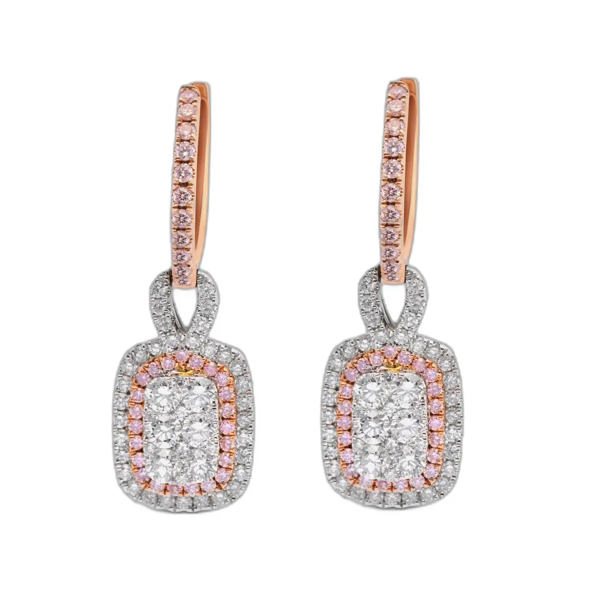 Gregg Ruth Gregg Ruth 14K White & Rose Gold Diamond Drop Earrings by The Solist
