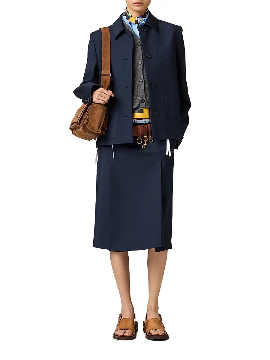 Miu Miu Women's Poplin Shirt - Blue | Thumbnail 12 Miu Miu Women's Poplin Shirt - Blue | Thumbnail 12