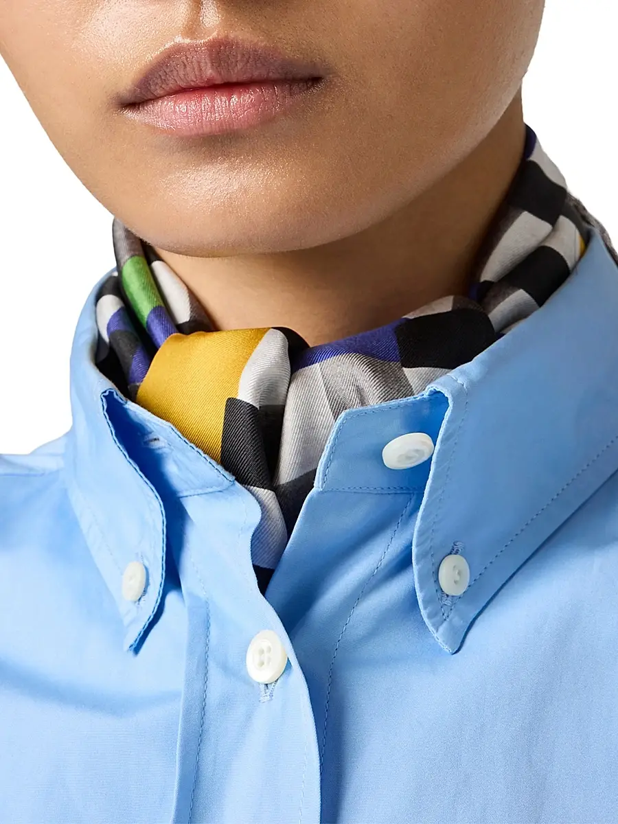 Miu Miu Women's Poplin Shirt - Blue | Thumbnail 10 Miu Miu Women's Poplin Shirt - Blue | Thumbnail 10