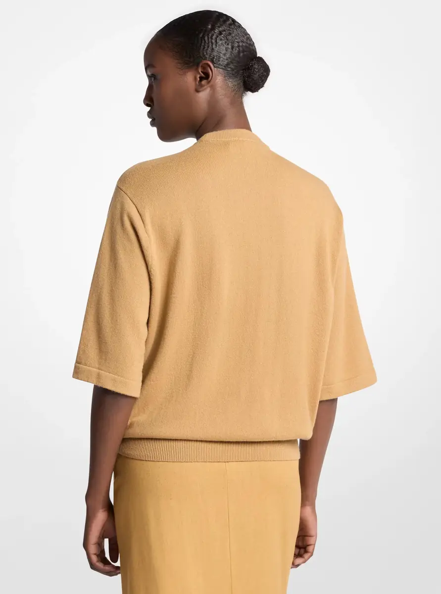 Michael Kors Collection Cashmere T-Shirt in Natural | Thumbnail 11 Michael Kors Collection Cashmere T-Shirt in Natural | Thumbnail 11