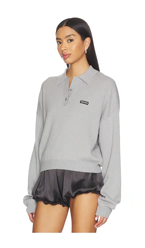 ROTATE Slinky Knit Polo | Thumbnail 2 ROTATE Slinky Knit Polo | Thumbnail 2