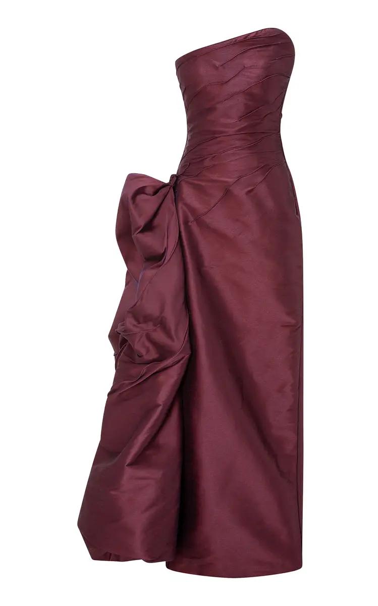 Marmar Halim Asymmetric Taffeta Column Gown