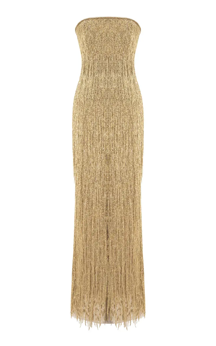 Marmar Halim Beaded Fringe Gown