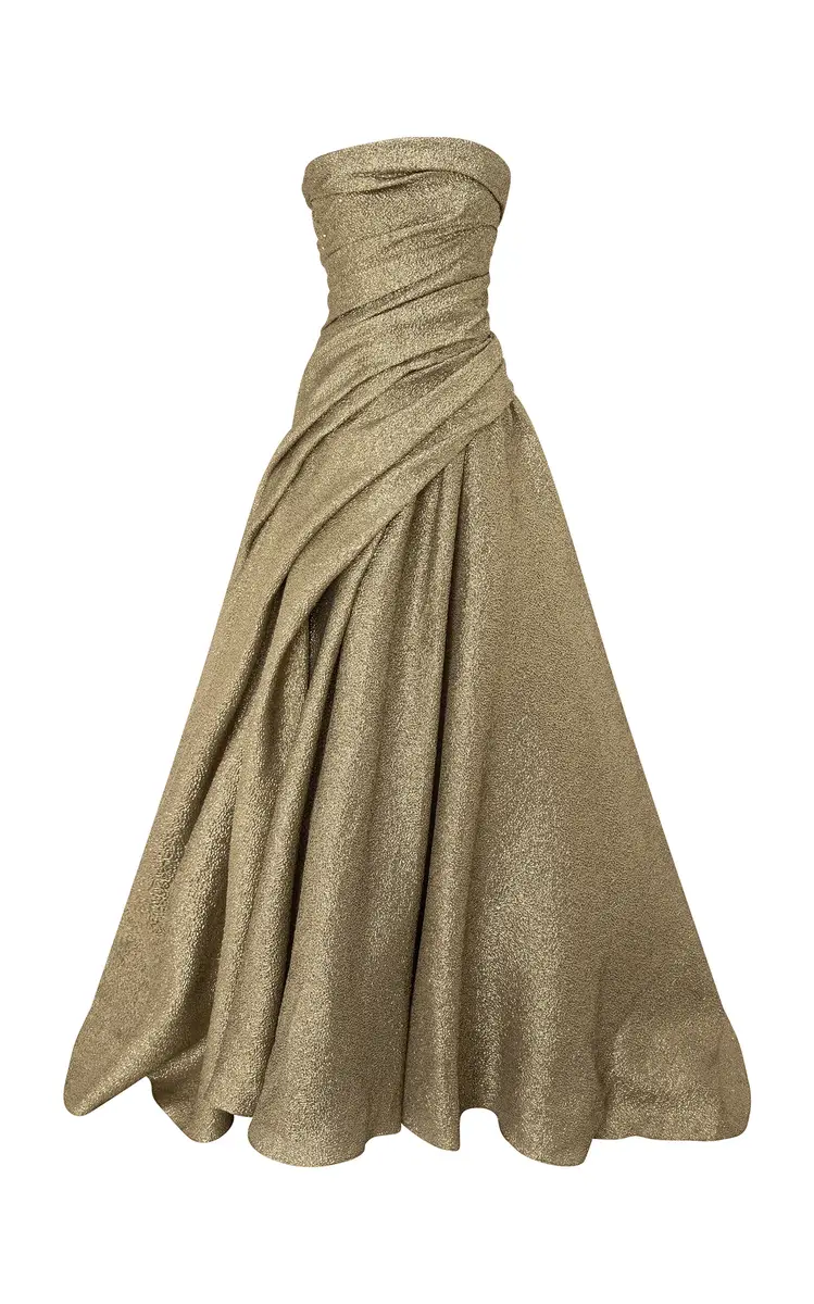Marmar Halim Swept Pebbled Crepe Ball Gown | Image 1 Marmar Halim Swept Pebbled Crepe Ball Gown | Image 1