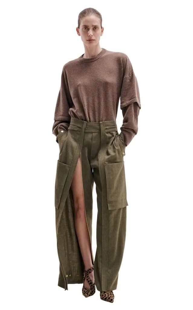DARKPARK Adriana Wool-Blend Cargo Straight-Leg Pants