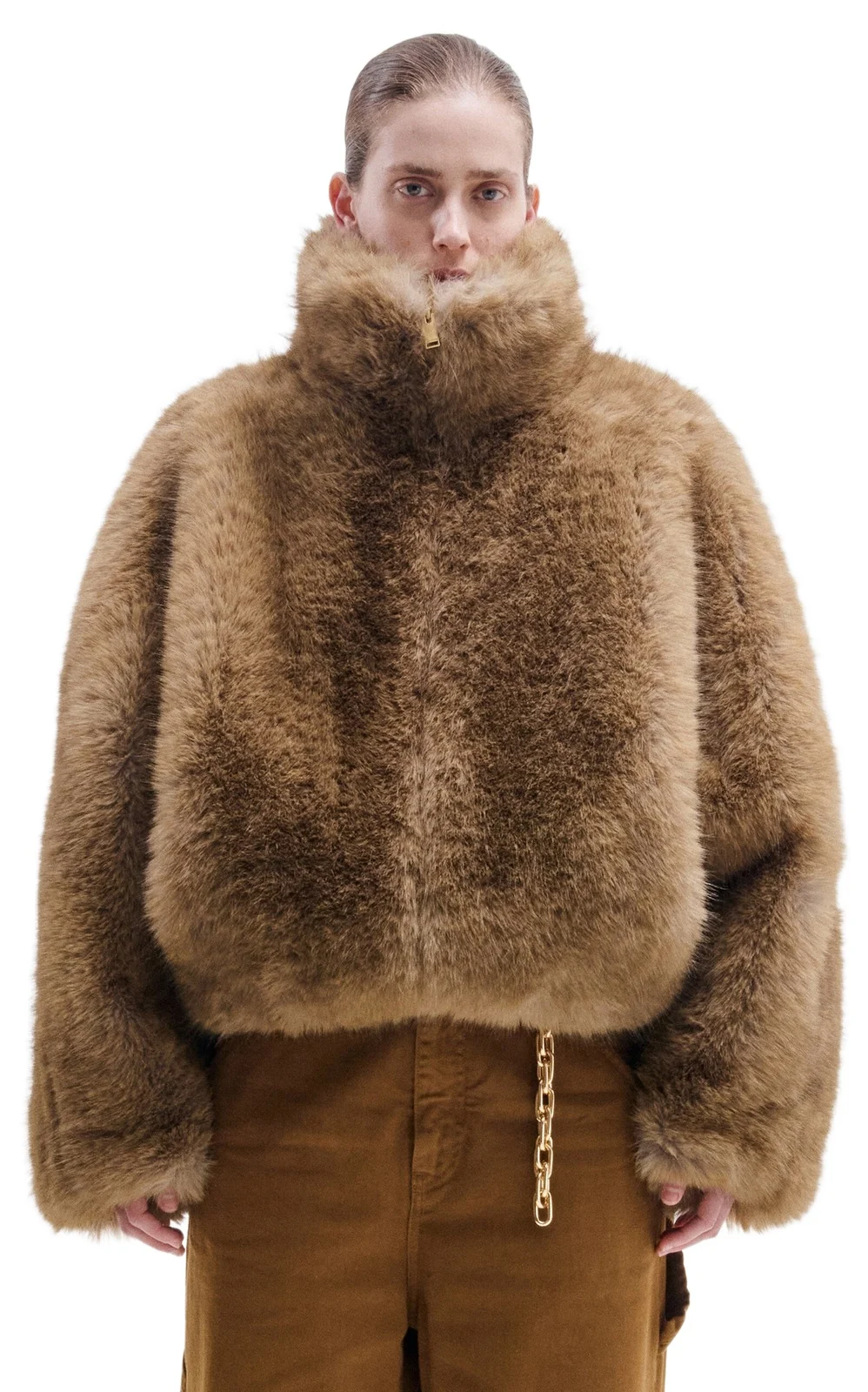 Celine Faux Fur Aviator Bomber Coat