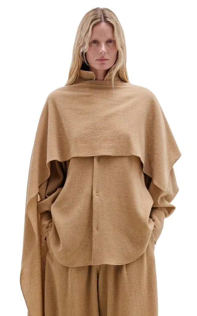 DARKPARK Georgia Scarf-Detailed Wool-Cashmere Shirt