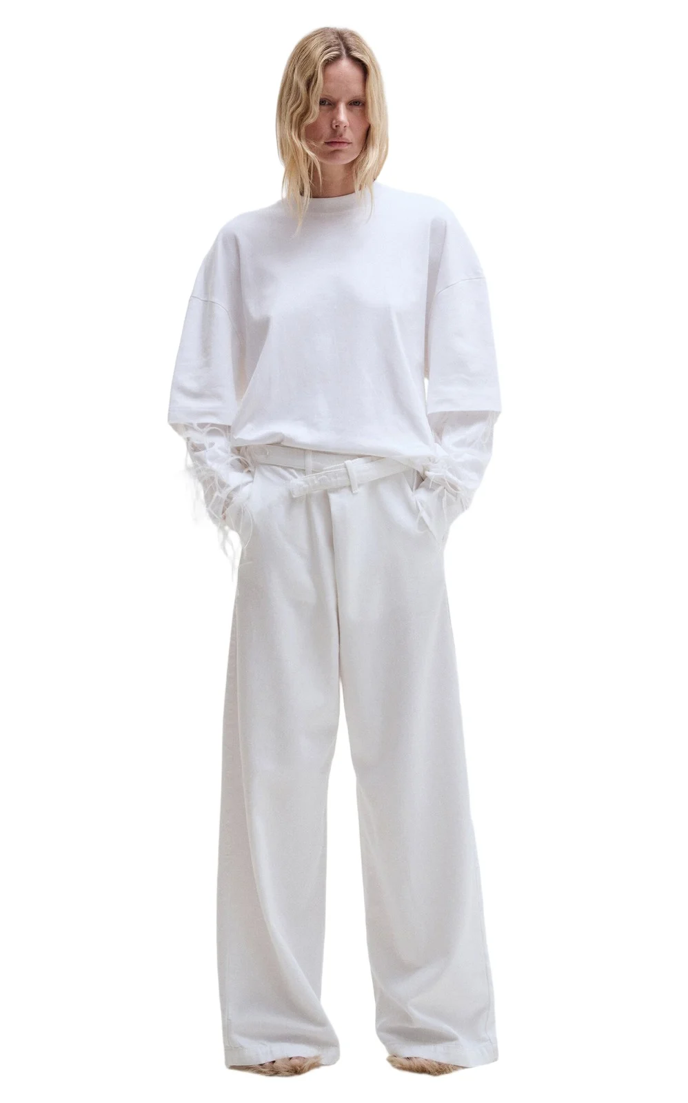 DARKPARK Gaia Cotton-Tencel Belted Denim Pants