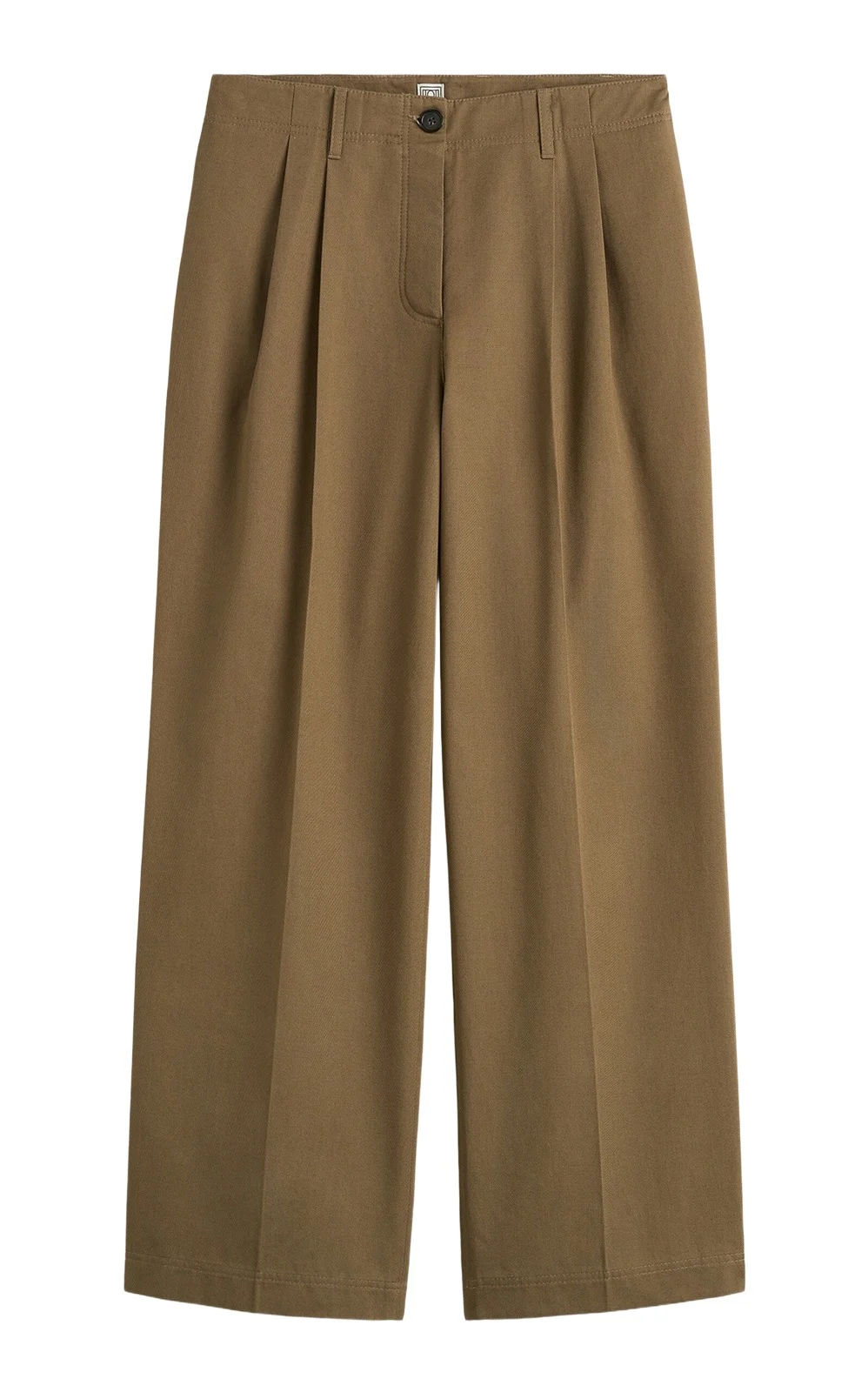 TOTEME Pleated Cotton Twill Wide-Leg Pants