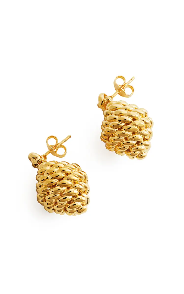 TOTEME Gold-Plated Rope Drop Earrings | Thumbnail 3