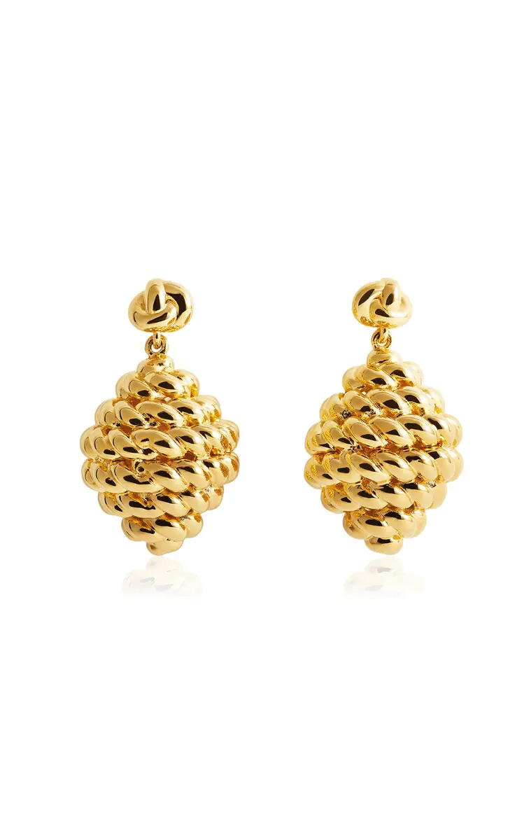 TOTEME Gold-Plated Rope Drop Earrings | Thumbnail 4