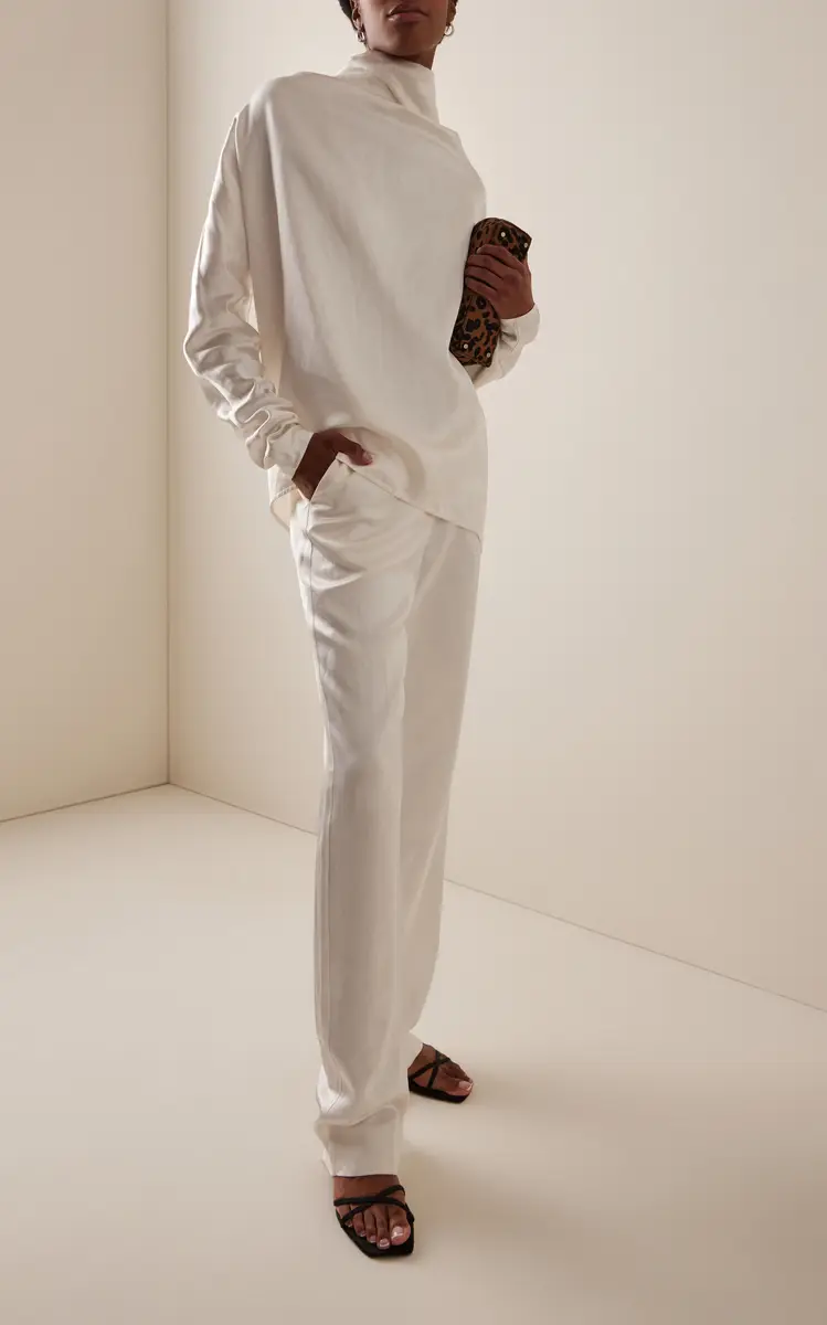 TOTEME Raw-Hem Crepe Straight-Leg Pants | Thumbnail 2 TOTEME Raw-Hem Crepe Straight-Leg Pants | Thumbnail 2