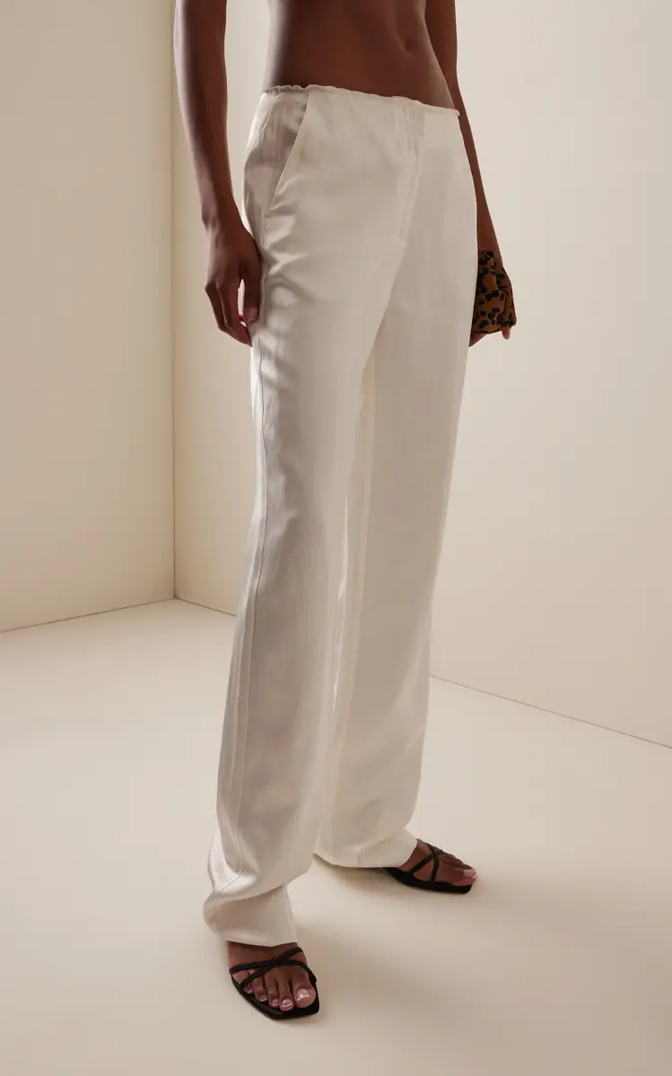 TOTEME Raw-Hem Crepe Straight-Leg Pants | Thumbnail 3 TOTEME Raw-Hem Crepe Straight-Leg Pants | Thumbnail 3