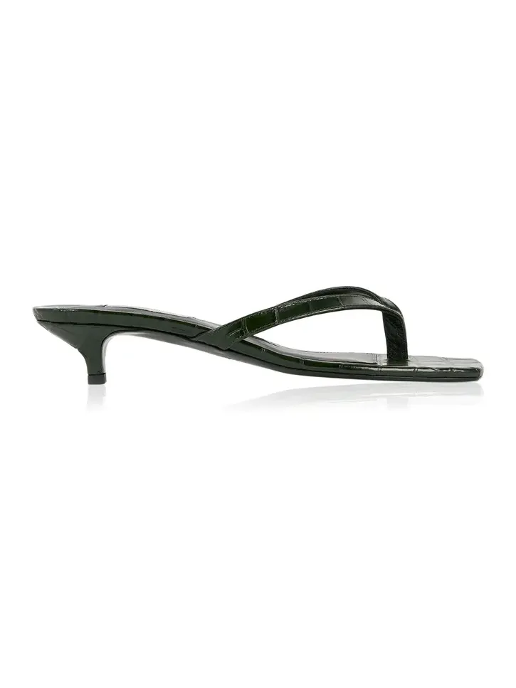 Croc-Embossed Leather Flip-Flop Sandals Croc-Embossed Leather Flip-Flop Sandals