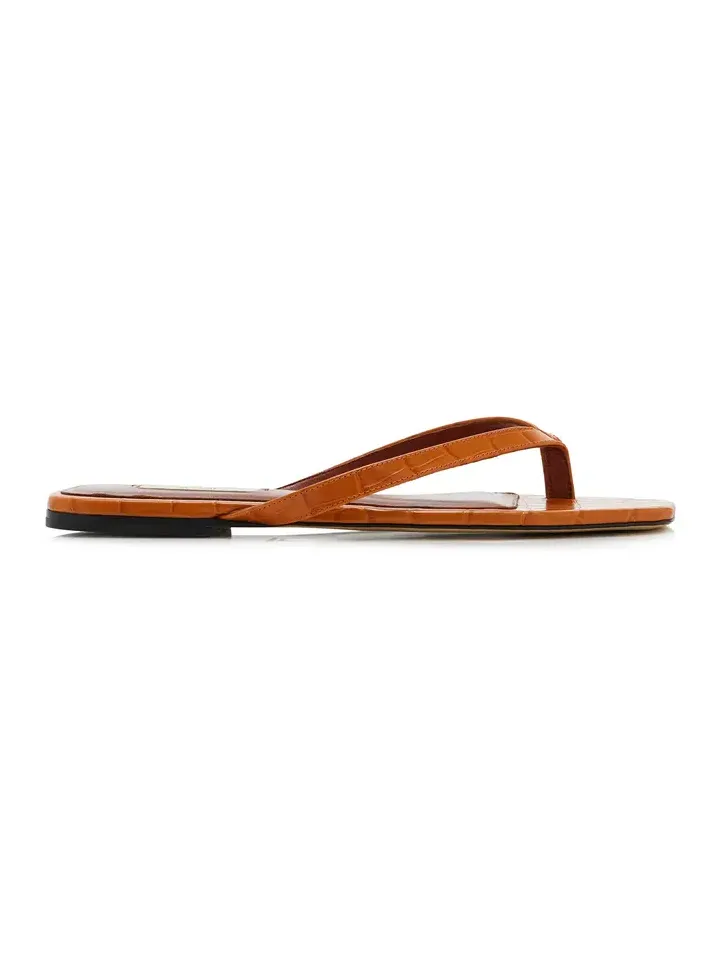 Croco-Embossed Flip Flops Croco-Embossed Flip Flops