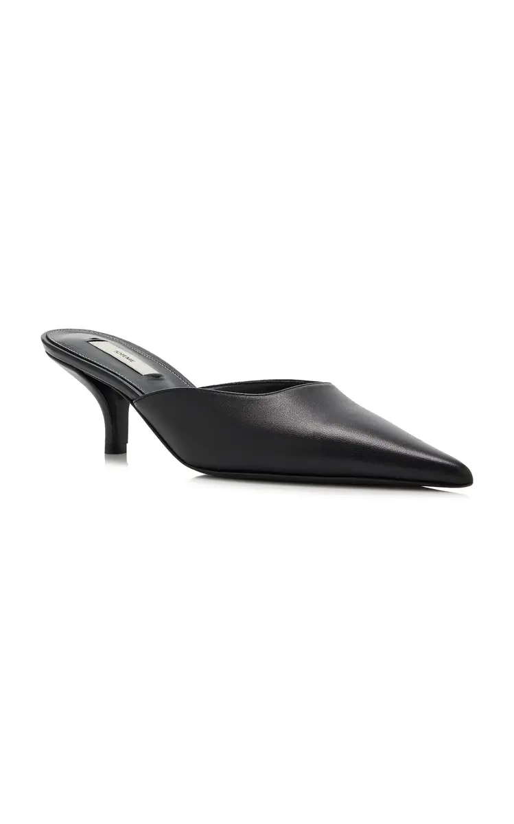 TOTEME Sharp Leather Mules | Thumbnail 4 TOTEME Sharp Leather Mules | Thumbnail 4
