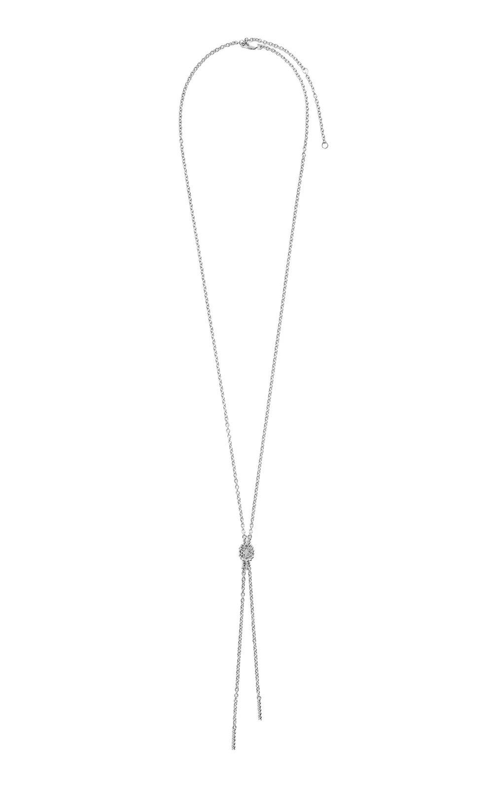 TOTEME Rhodium-Plated Rope Lariat Necklace