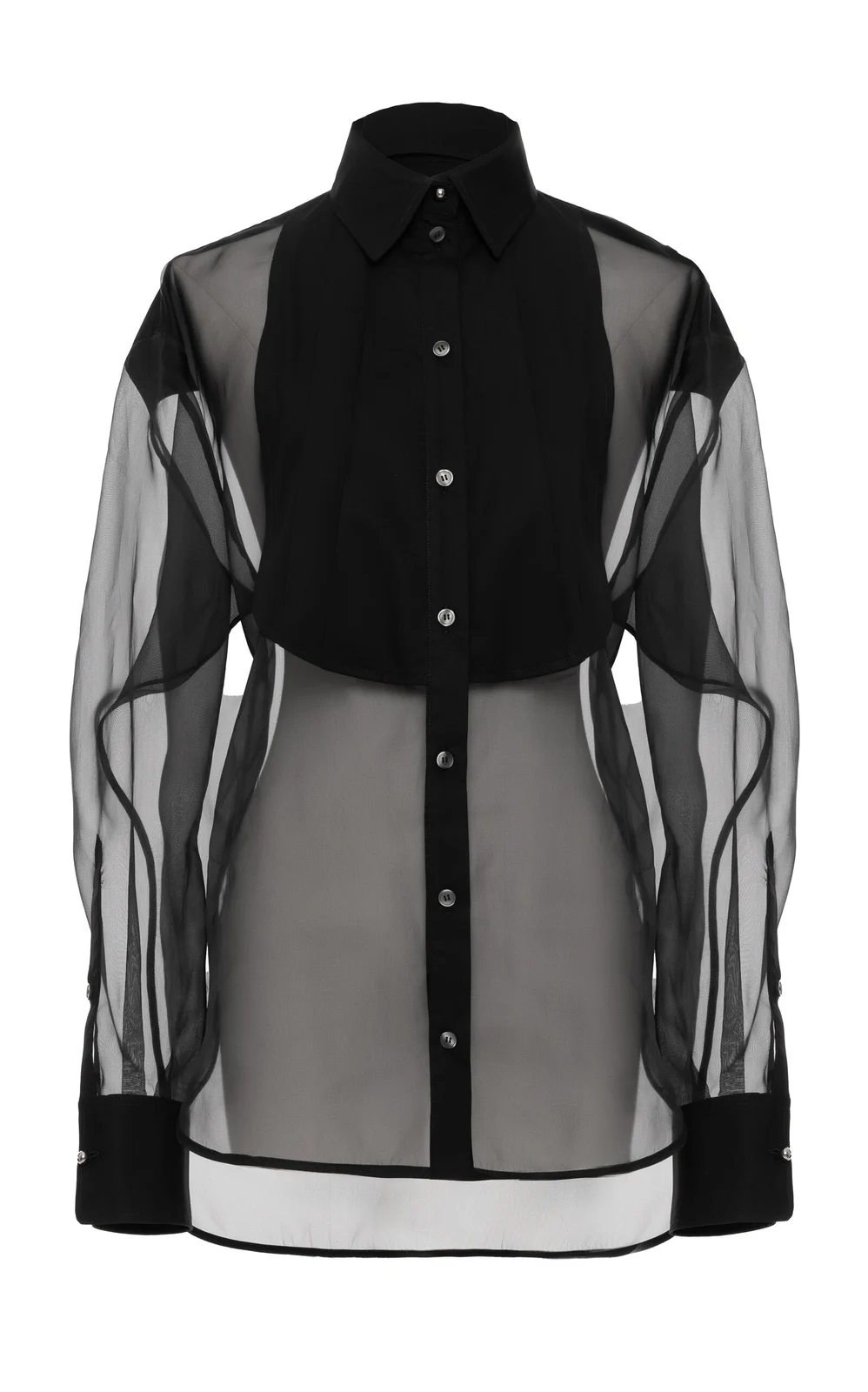 Pleated Silk Tux Shirt
