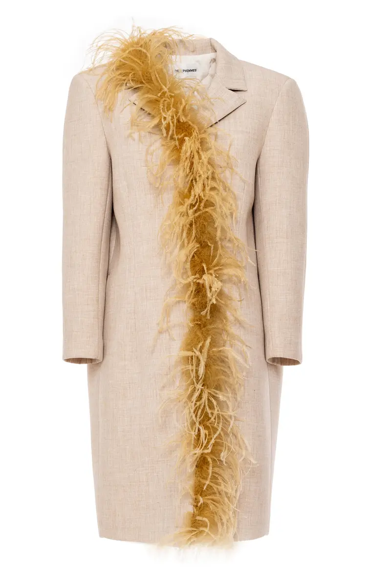 DES_PHEMMES Feathered Car Coat