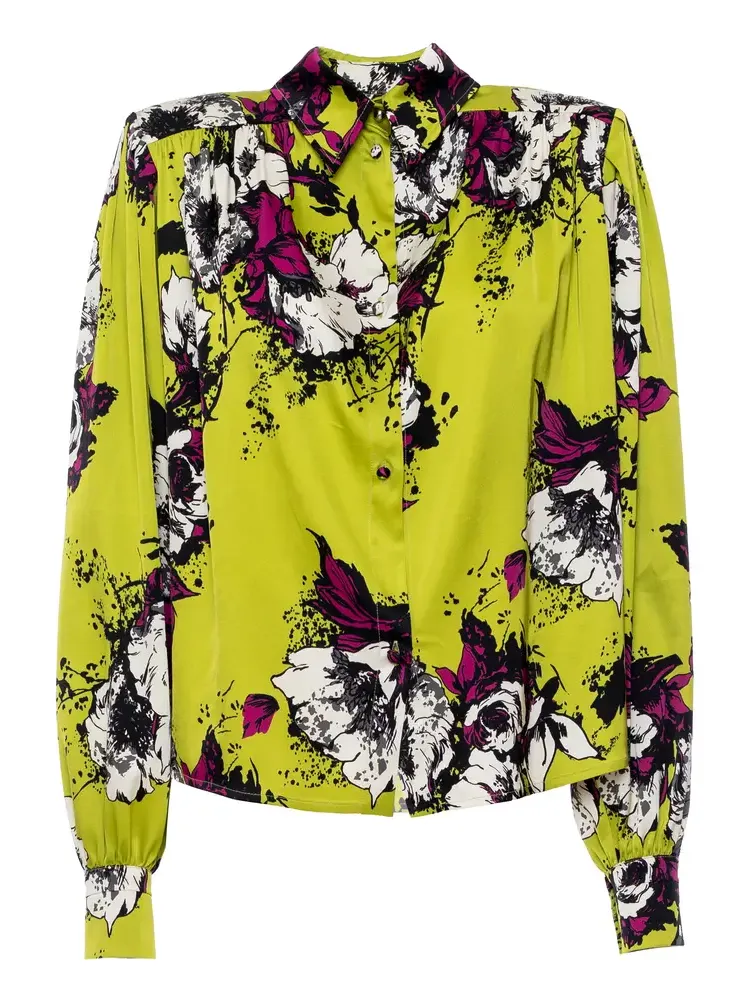 80s Printed Satin Top