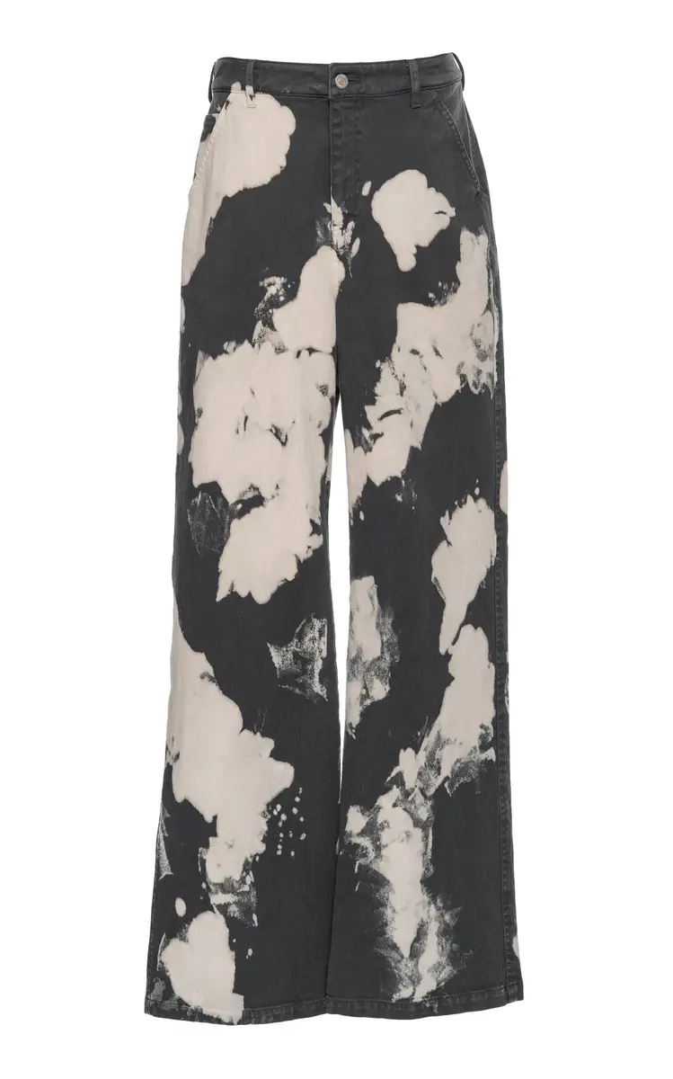 DES_PHEMMES Low-Rise Stretch-Cotton Drill Wide-Leg Pants