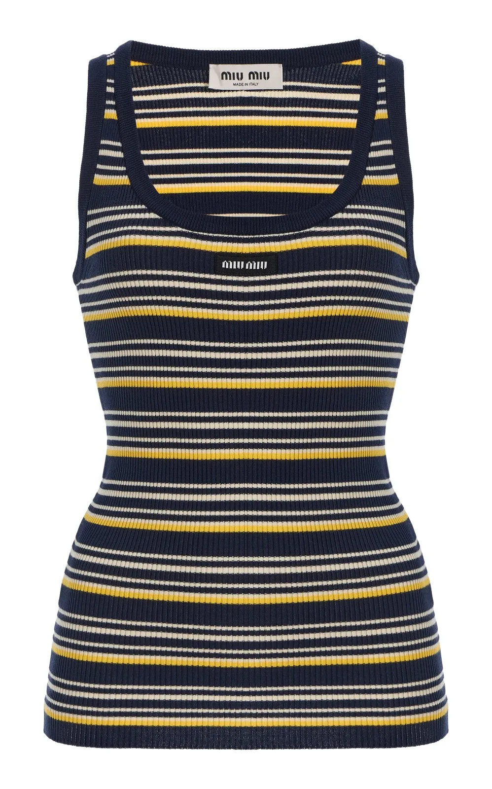 Miu Miu Striped Cotton Tank Top