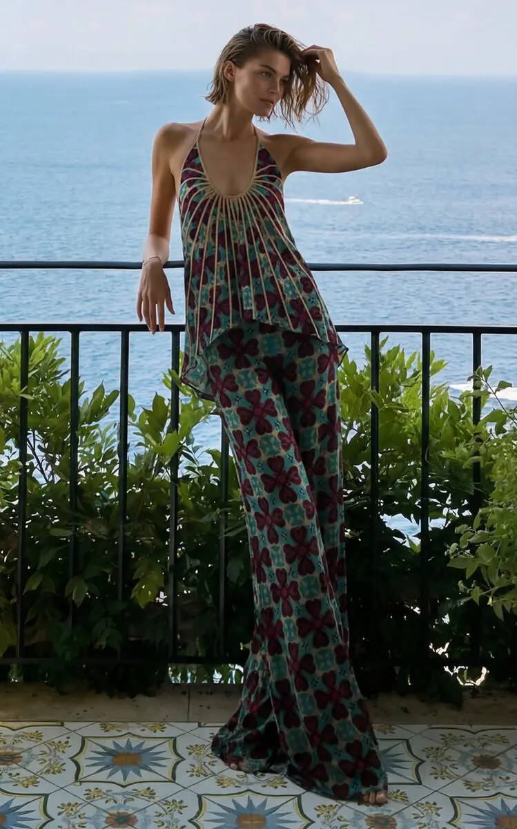 Alexis Fez Printed Crepe Wide-Leg Pants