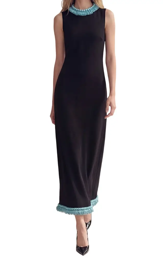Alexis Cedrata Fringed Crepe Maxi Dress