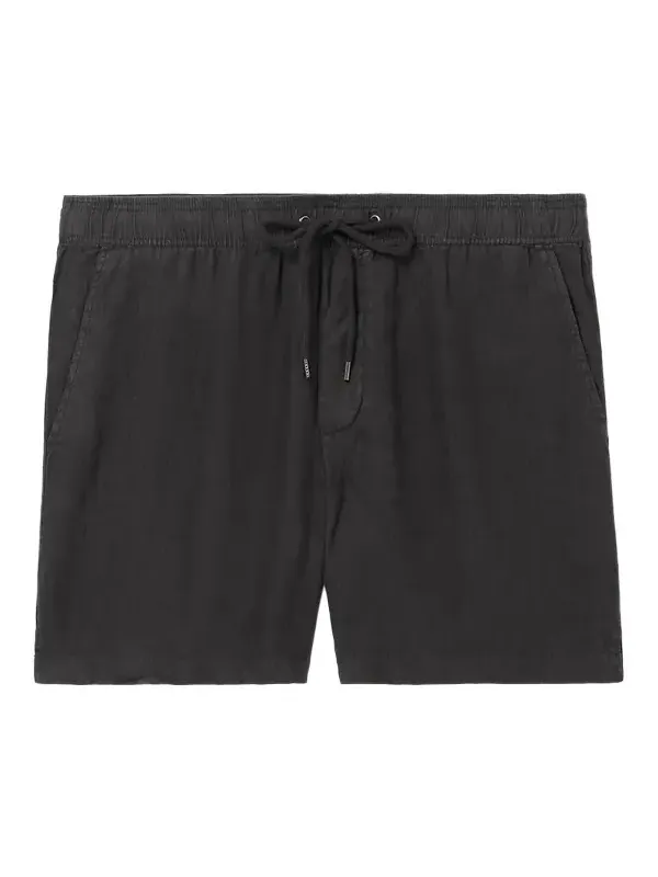 Straight-Leg Garment-Dyed Linen Drawstring Shorts - Men Straight-Leg Garment-Dyed Linen Drawstring Shorts - Men