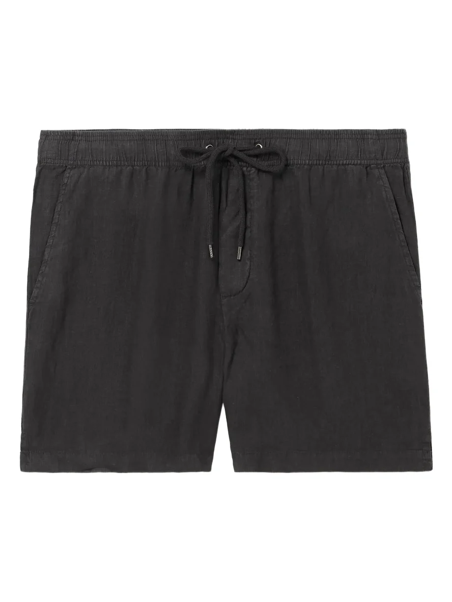Straight-Leg Garment-Dyed Linen Drawstring Shorts - Men Straight-Leg Garment-Dyed Linen Drawstring Shorts - Men