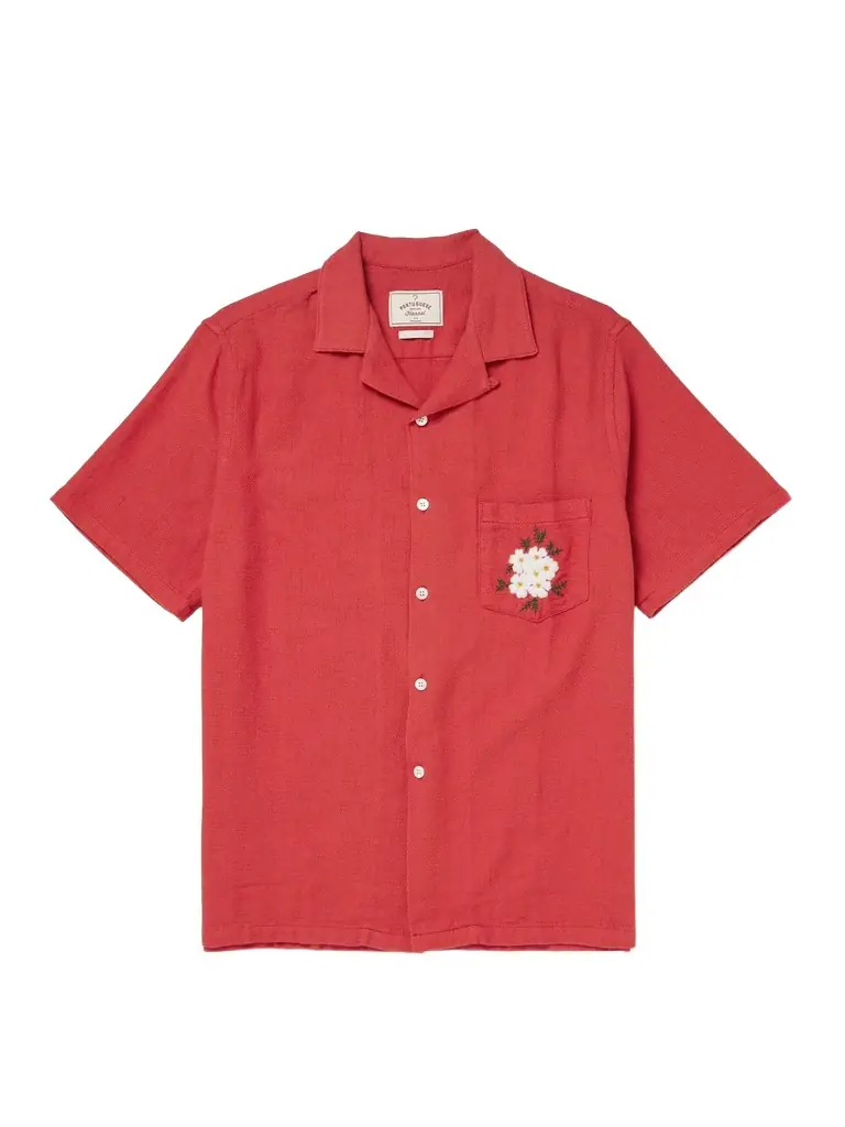 Portuguese Flannel Convertible-Collar Embroidered Cotton Shirt - Men | Image 1 Portuguese Flannel Convertible-Collar Embroidered Cotton Shirt - Men | Image 1