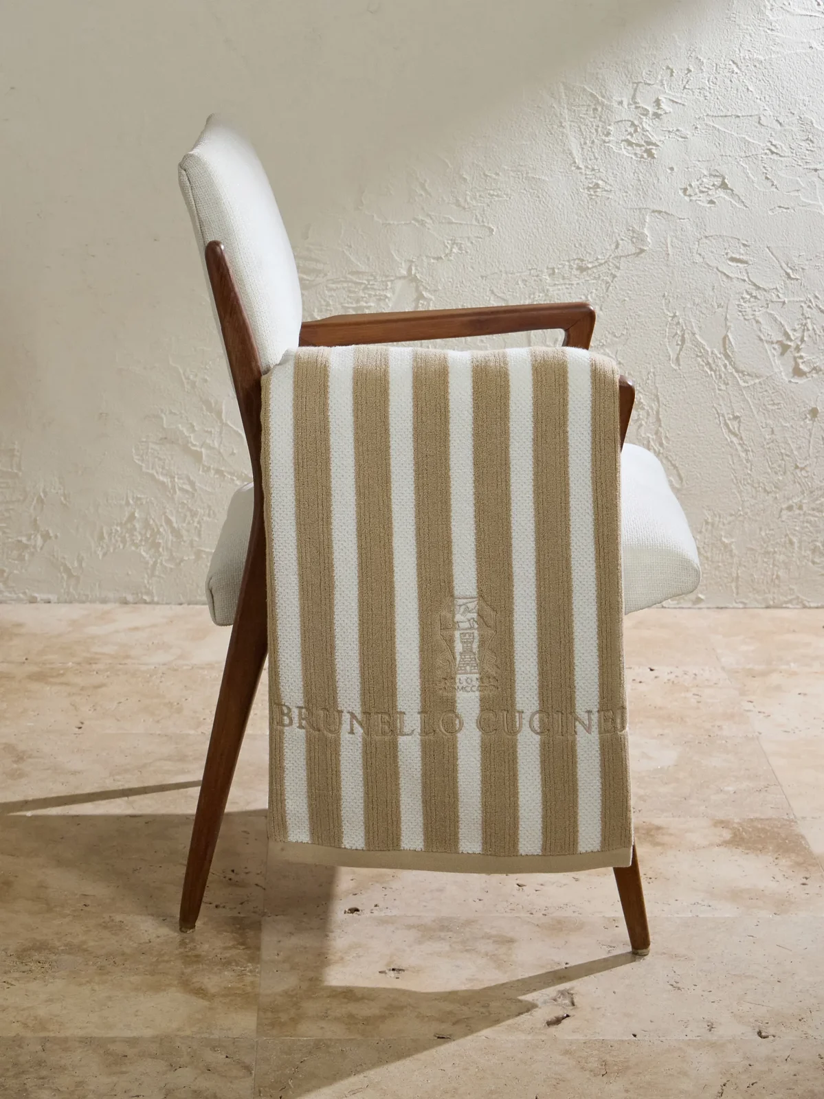 Brunello Cucinelli Logo-Embroidered Striped Cotton-Terry Beach Towel - Men