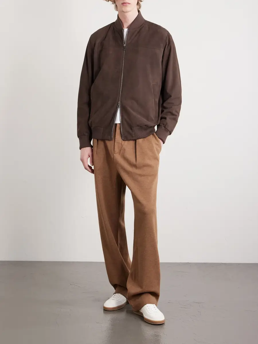 Loro Piana Ivy Padded Suede Bomber Jacket - Men | Thumbnail 2 Loro Piana Ivy Padded Suede Bomber Jacket - Men | Thumbnail 2