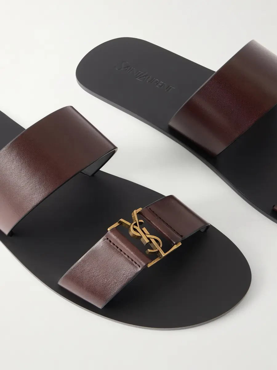 Saint Laurent Babylone Logo-Embellished Leather Sandals - Men | Thumbnail 4 Saint Laurent Babylone Logo-Embellished Leather Sandals - Men | Thumbnail 4