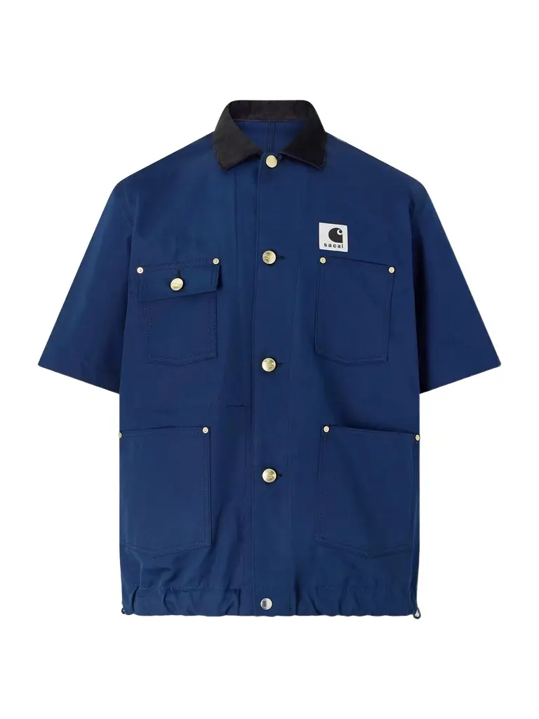 Sacai Carhartt WIP Logo-Appliquéd Corduroy-Trimmed Cotton-Canvas Shirt - Men | Image 1 Sacai Carhartt WIP Logo-Appliquéd Corduroy-Trimmed Cotton-Canvas Shirt - Men | Image 1