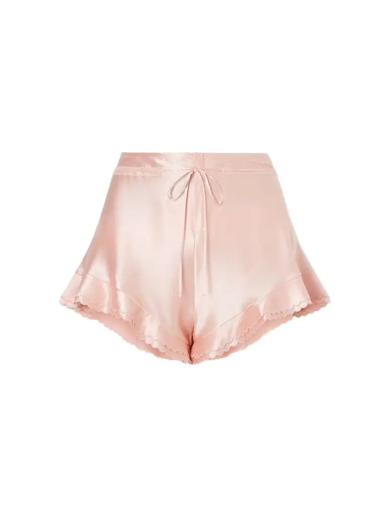 Saint Laurent Scalloped Silk-satin Shorts | Image 1 Saint Laurent Scalloped Silk-satin Shorts | Image 1