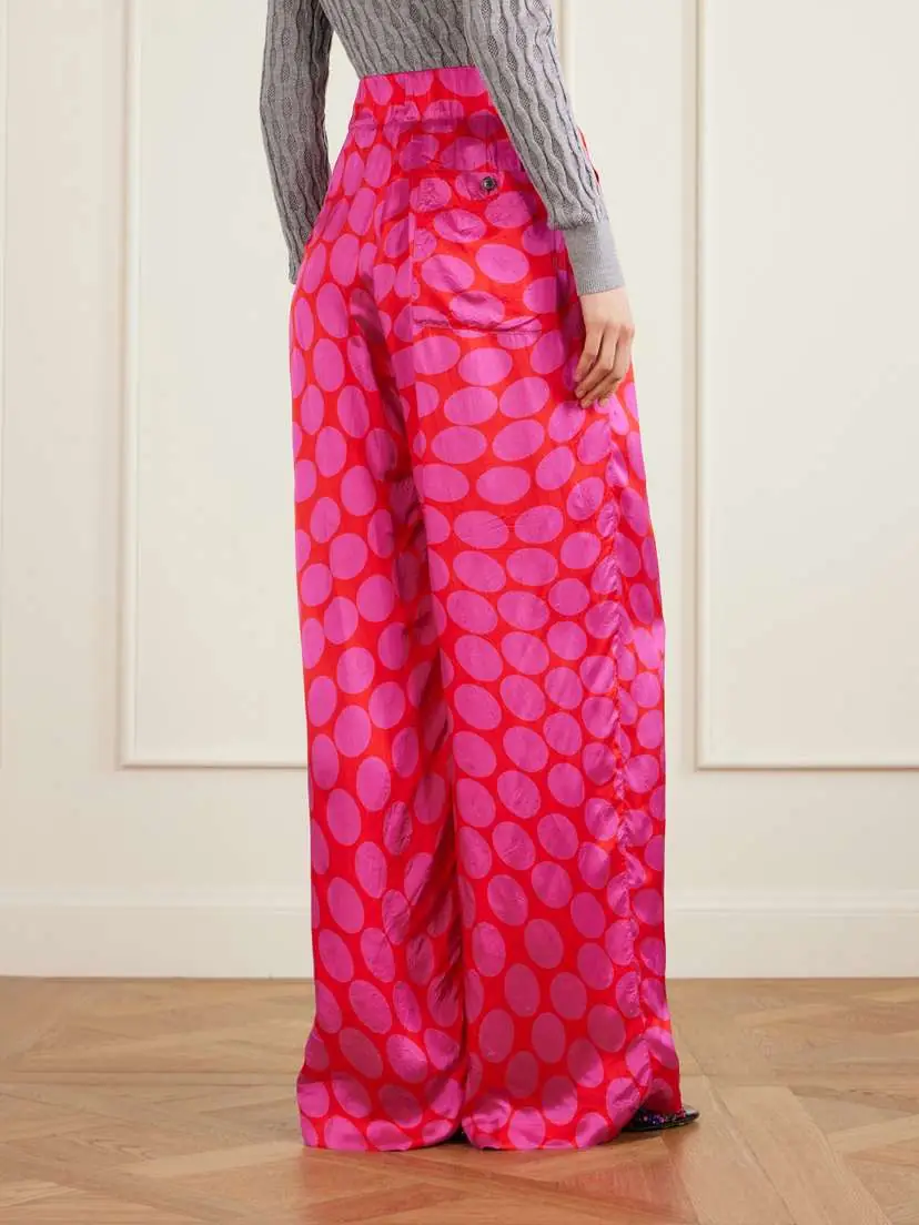 Dries Van Noten Dot-print Satin Wide-leg Pants | Thumbnail 3