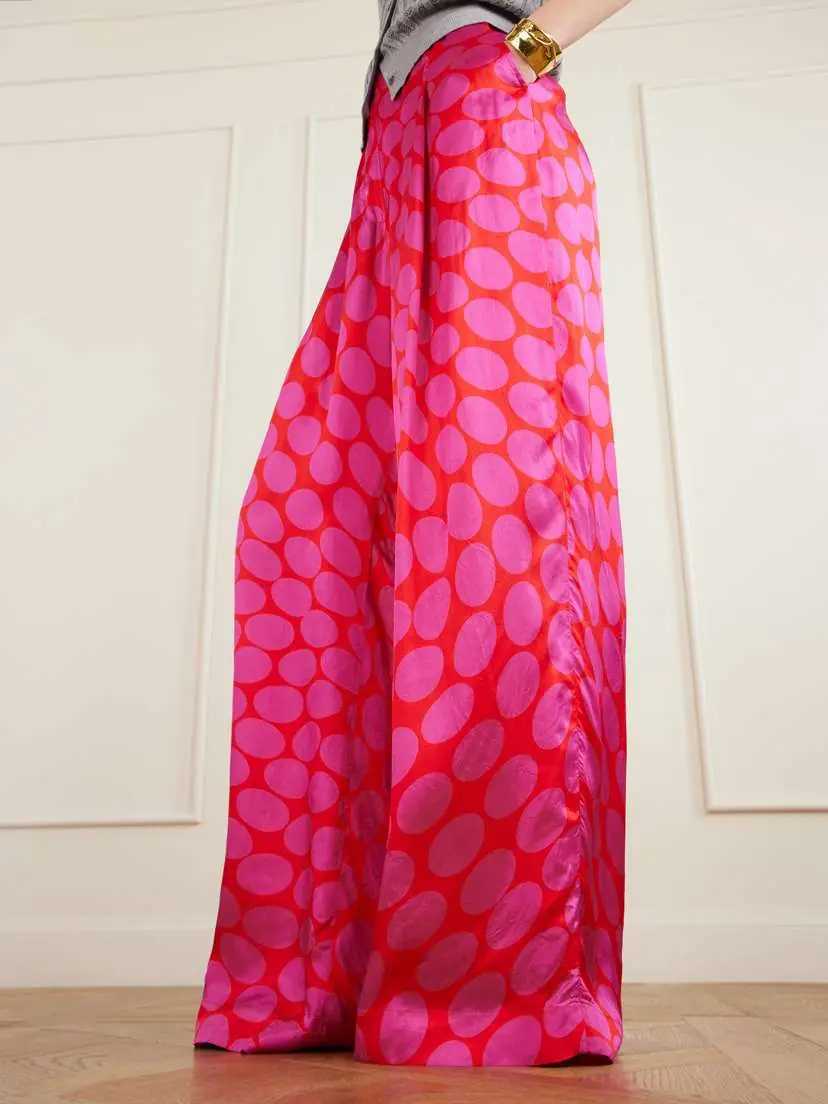 Dries Van Noten Dot-print Satin Wide-leg Pants | Thumbnail 4