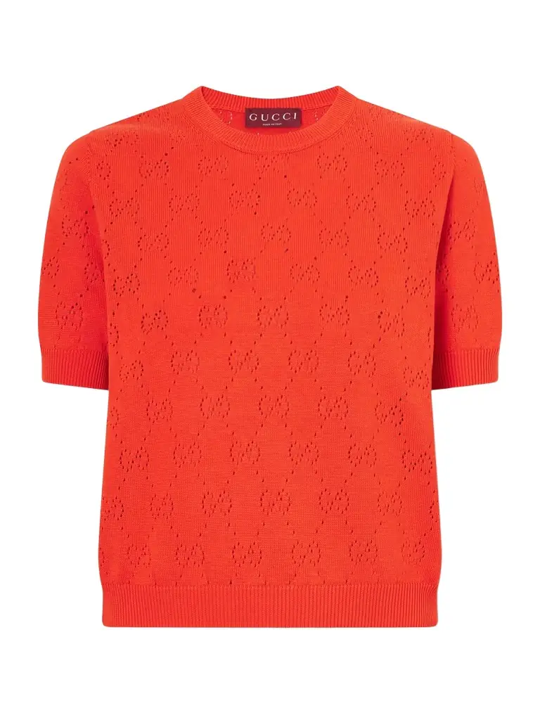 Perforated Silk And Cotton-blend Sweater