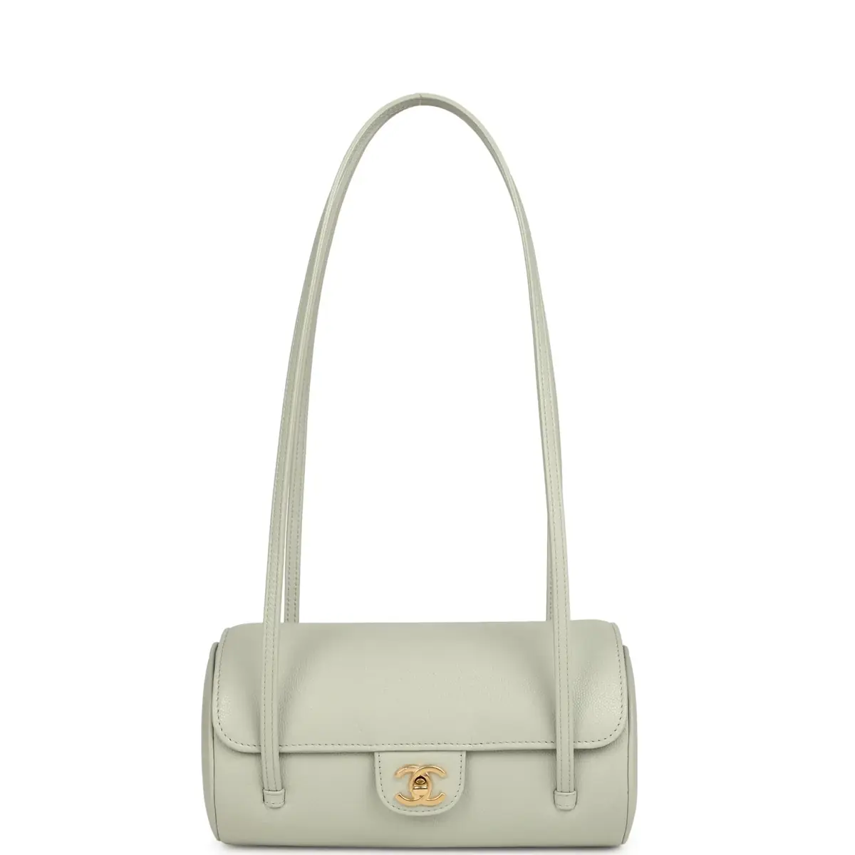 Chanel Chanel Preppy Coco Bowling Bag Light Green Shiny Caviar Brushed Gold Hardware | Thumbnail 7