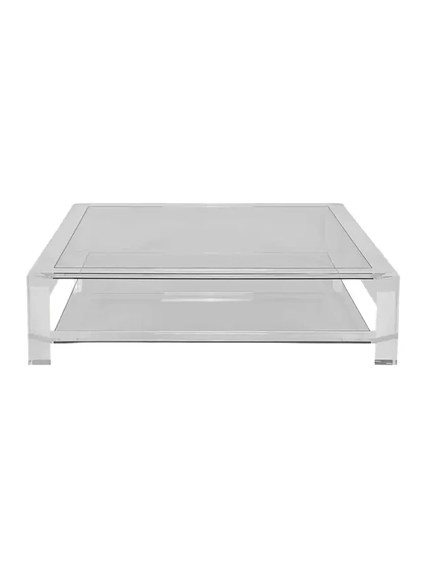 Interlude Home Surrey Acrylic Square Cocktail Table, Large