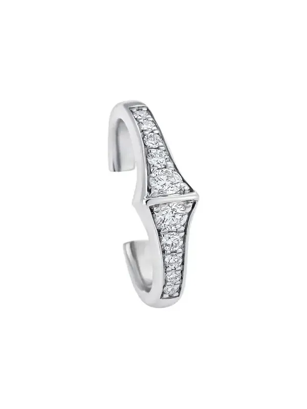 18K White Gold Lucia Diamond Ear Cuff, Single 18K White Gold Lucia Diamond Ear Cuff, Single