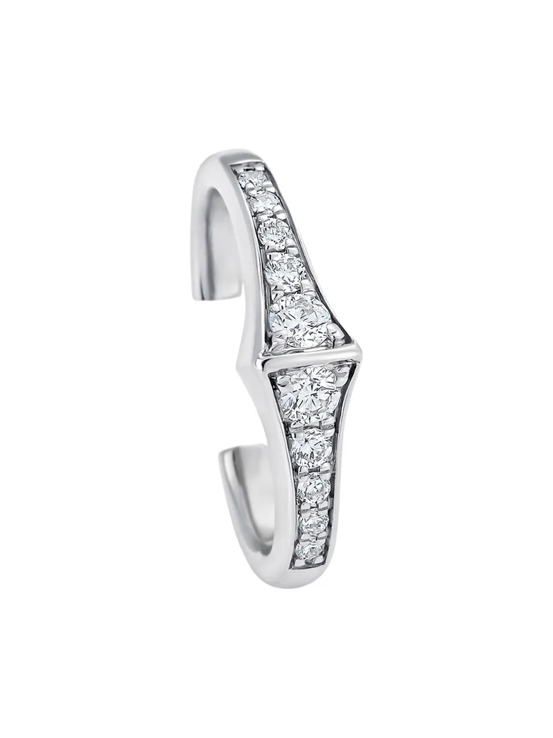 18K White Gold Lucia Diamond Ear Cuff, Single
