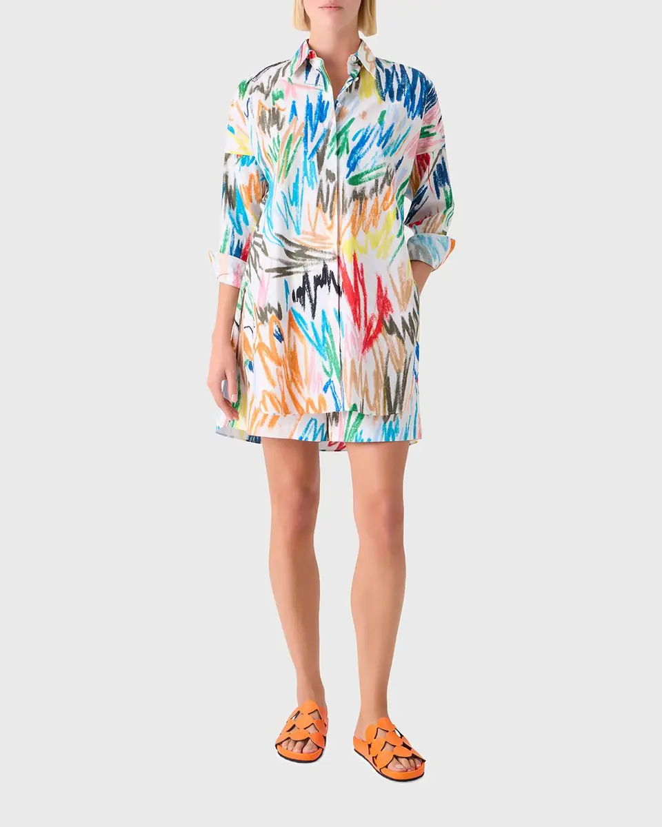 Akris punto Frey Scribble-Print Cotton Shorts | Thumbnail 6 Akris punto Frey Scribble-Print Cotton Shorts | Thumbnail 6